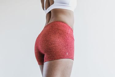 Nobull 2'' Plush Heather Women's Shorts Red | Australia (KH8751)